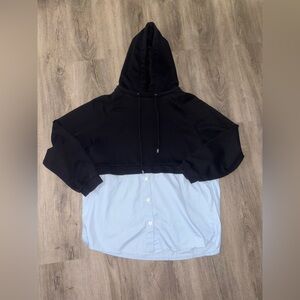 Golly - Black Hoodie Blouse